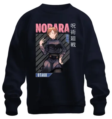 Obrázek produktu pro Nobara Jujutsu Kaisen Anime Estetika Otaku Dárek Manga Vintage Uni mikina, námořnická modrá, XL