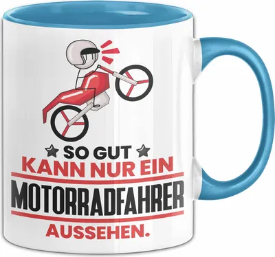 Produktbild von Motorradfahrer Geschenk Tasse So Gut Kann Nur Ein Motorradfahrer Aussehen Geschenkidee Kaffee-Becher (Blau)