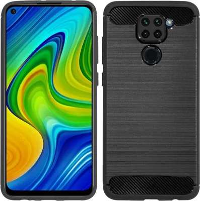 Produktbild von Silikon Hülle Bumper Carbon für XIAOMI REDMI NOTE 9 Case TPU Soft Handyhülle Cover Schutzhülle Schwarz