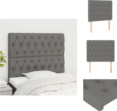 Immagine prodotto di vidaXL Testiere 2 pz. Tessuto grigio scuro 100x7x78/88 cm - Testate e piedi