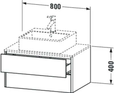 Produktbild von Waschtischunterbau XSQUARE 800x400x548mm 2 Sk we s-matt ES Ah Mi. weiß supermatt Einrichtungssystem Ahorn mitte