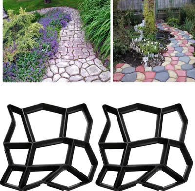 Immagine prodotto di TolleTour 2 pz. Stampo per pavimentazione 43*43*4 CM, stampo per calcestruzzo stampo per colata fai-da-te, in plastica, per marciapiedi terrazza giardino pavimentazione