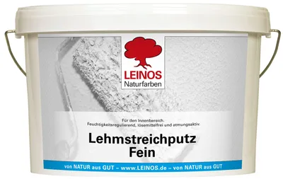 Produktbild von LEINOS Lehmstreichputz Fein 10 l für Wände innen, matt, feuchteregulierend