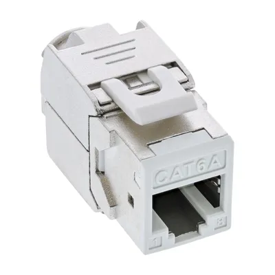 Produktbild von InLine Keystone RJ45 Buchse, geschirmt, Cat.6A, weiß 8er Pack, Flach, Weiß, RJ-45, LSA, Weiblich, Weiblich