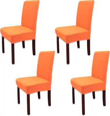 Produktbild von Stuhlhussen 4er set,Stuhlbezug,Waschbar(Orange,Fluoreszenz)