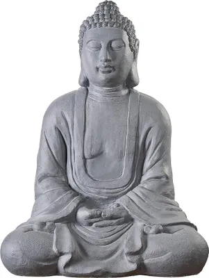 Imagen del producto de Gran Buda de 80 cm, apariencia de piedra, color gris, figura decorativa, modelo XB3001