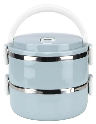 Produktbild von Tragbarer blauer Reisnudel-Lunchbox-Lebensmittelbehälter aus Edelstahl