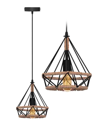 Produktbild von tooLight Pendellampe App678-1Cp Geometrisch Loft Seil 1-Lichtquelle E27 25X25X25Cm Einstellbar