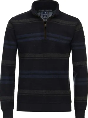 Produktbild von REDMOND Casual Herren Sweat-Troyer Langarm Regular-Fit Marine gestreift XL