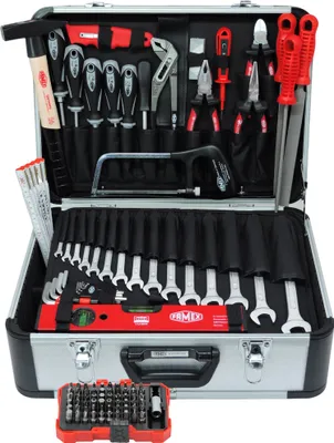 Produktbild von FAMEX 729-87 Profi Alu Werkzeugkoffer mit Werkzeug Set - PROFESSIONAL