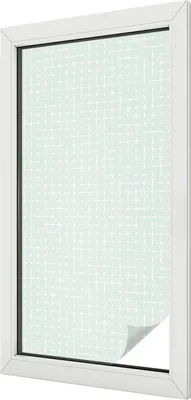 Obrázek produktu pro Vitrážová fólie na okno - 100x100 cm - vitrážový vzor - neprůhledná dekorativní fólie pro ochranu soukromí - samolepicí, ochrana proti UV záření - geometrická symetrie