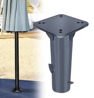Image de Plaque de base universelle pour parasol, support de parasol, gris foncé, 16x16 cm, hauteur 40 cm