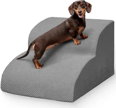 Image de Escalier pour chien, 2 marches, 30 cm, en mousse, antidérapant, housse lavable, pour canapé