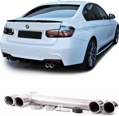 Produktbild von Sport Auspuff Umbau 4 Rohr Sport Look Edelstahl passend für BMW F30 F31 ab 11