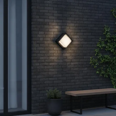 Productafbeelding van Design wandlamp Max vierkant grijs
