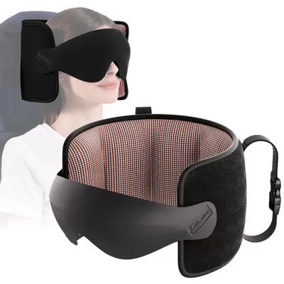 Image de Omgoods - Coussin de voyage ergonomique avec masque pour les yeux 3D pour un sommeil confortable