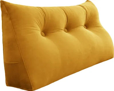 Produktbild von Großes ergonomisches Kopfteilkissen Keilkissen aus Samt, Lesekissen, Keilkissen, Rückenkissen, Ruhekissen, Dekokissen