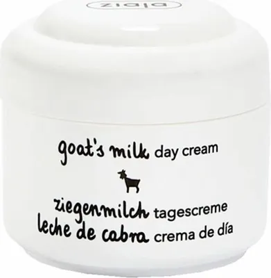 A white jar of Ziaja Goat's Milk Day Cream.