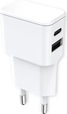 Produktbild von Fontastic Universal Netzteil Dubi, 1x USB-A + 1x Typ-C, 12W 5V / 2.4A, kompaktes Design, weiß