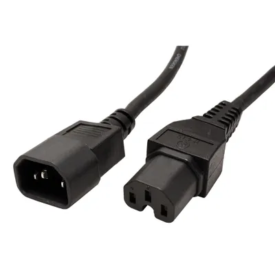 Obrázek produktu pro VALUE Kabel síťový prodlužovací, IEC320 C14 - IEC320 C15, 3m, černý (19.99.1123)