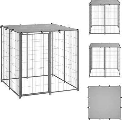 Produktbild von vidaXL Hundezwinger Silbern 110x110x110 cm Stahl -  Hundezwinger & -ausläufe