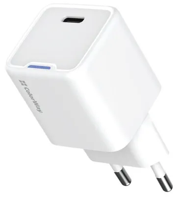 Productafbeelding van COLORWAY 1x USB-C netadapter / GaN / PD / PPS / 20W / Wit