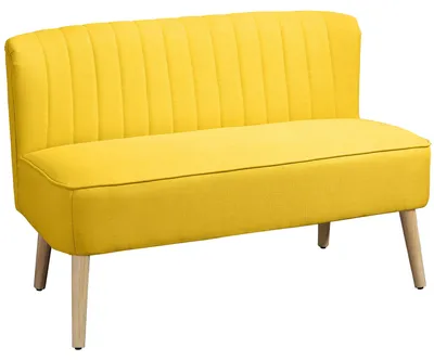 Produktbild von HOMCOM Sofa 2-Sitzer Couch Stoffsofa Sitzmöbel Polstersofa Loungesofa Gelb