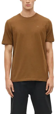 Produktbild von s.Oliver Herren T-Shirt – Regular Fit, Flammgarn, Logo-Detail – Brown