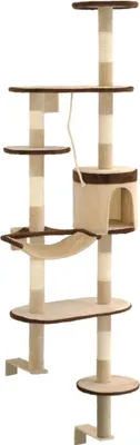 Produktbild von Cloris DesignMöbel Kratzbäume - Mehrfarbig Wandkratzbaum mit Sisal-Kratzsäulen 194cm Beige/Braun Schlichtes4415380