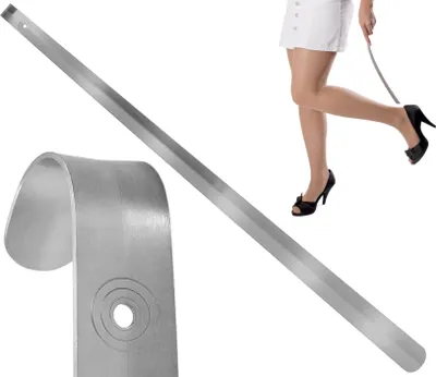 Produktbild von XXL Schuhanzieher Edelstahl langer Schuhlöffel Metall Schuhanziehhilfe Shuehorn - Extra lang - 79cm
