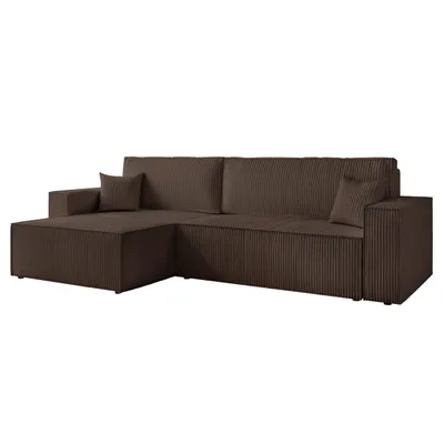 Produktbild von IDOHOME-Universelles Polsterecksofa PARIS XL mit Schlaffunktion und Bettkasten Ecksofa in L-Form Wohnzimmer Sofa Couch Poso 06 Braun