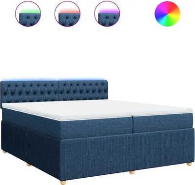 Produktbild von vidaXL Boxspringbett mit Matratze Blau 200x200 cm Stoff