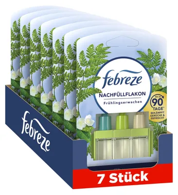 Produktbild von Febreze 3Volution Frühlingserwachen Duftstecker-Nachfüllflakon 7x20 ml, 3 wechse