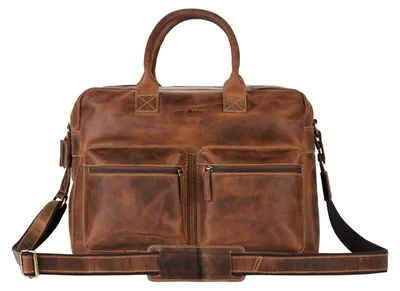 Zdjęcie produktu dla Greenburry torba biznesowa skórzana 42x28cm teczka biurowa brązowa vintage