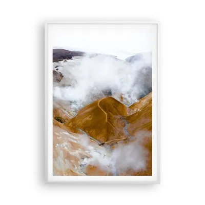 Produktbild von Gerahmtes Poster - Weißer Rahmen - Berge Wolken Landschaft - 70x100 cm - Wand Bild - Wanddeko - Wandbilder - Kunstposter - Wandposter - Bilderrahmen - Bilder - Kunstdruck - P2WPA70x100-4711