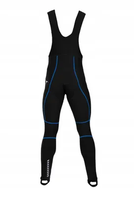 Produktbild von Stanteks Radhose mit Trägern und Coolmax (Polyesterfasern)®-Sitzpolster Größe: M Farbe: Schwarz mit blauen Nähten
