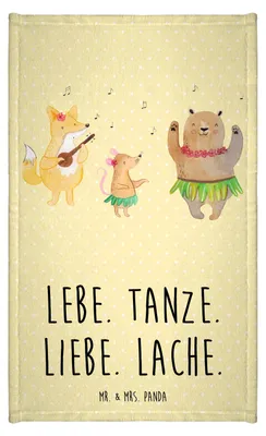 Produktbild von Mr. & Mrs. Panda Handtuch Waldtiere Aloha - Gelb Pastell - Geschenk, Klein, gästetuch frottee, Musik, Igel, Leben, Baumwollhandtuch, Bär, Hase, Lustige Sprüche, Tanzen