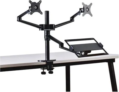 Produktbild von Famanu Monitorhalterung für 2 Bildschirme (17-32 Zoll) mit Laptophalterung