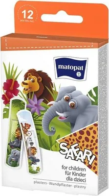 Image de Matopat Pansements pour enfants SAFARI 12 pièces
