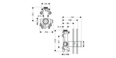 Produktbild von AXOR ShowerSolutions Grundkörper für Brausemodul 120/120 Unterputz