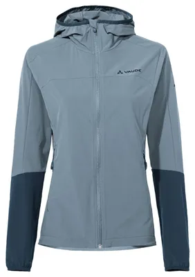 Produktbild von VAUDE Moab IV Softshelljacke für Damen – Winddichte Jacke mit Kapuze, wasserdicht und luftdurchlässig, aus Stretchmaterial – für Wandern und Radtouren – nordic blue, Größe: 38