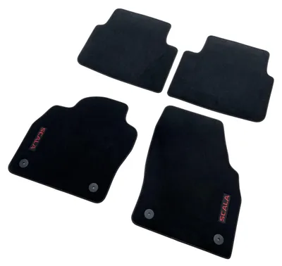 Productafbeelding van Skoda Scala vloermatten, velours, zwart, rood, origineel