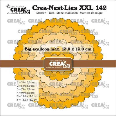 Produktbild von Crealies Crea-Nest-Lies XXL no. 142 Stanzschablone Kreis mit großen Wellenrand