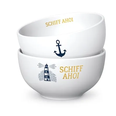 Produktbild von Müslischale SCHIFF AHOI Leuchtturm weiß D. 13cm Maritim LaVida