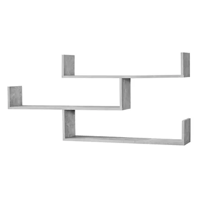Produktbild von Wandregal Grimstad 119 x 18 x 55 cm Bücherregal Hängeregal mit 3 Ablageflächen bis 14 kg Spanplatte Betonoptik