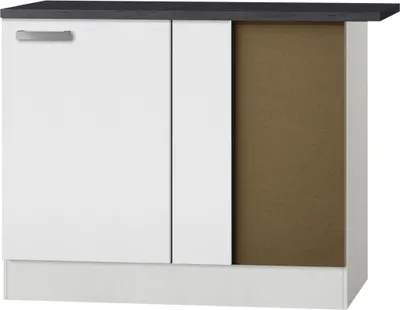 Produktbild von Küchen Eckunterschrank mit Arbeitsplatte Oslo UEL106-9 in weiß 100 cm breit