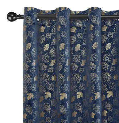 Obrázok produktu pre Zatemňovacie závesy 140x225 cm, set po 2, nepriehľadné tepelné, tmavomodrá, do spálne