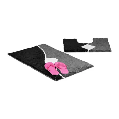 Produktbild von relaxdays Badgarnitur 2-teiliges Grafikmuster