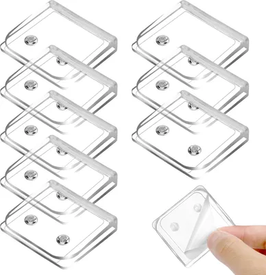 Produktbild von 8 Stück Duschvorhang-Clips Selbstklebende Dusch-Spritzschutz Clip Transparente Vorhang Clip Winddichte Vorhang Klammern Badezimmer Gardinenhalter Vorhang Clips für Dusche Verschütten