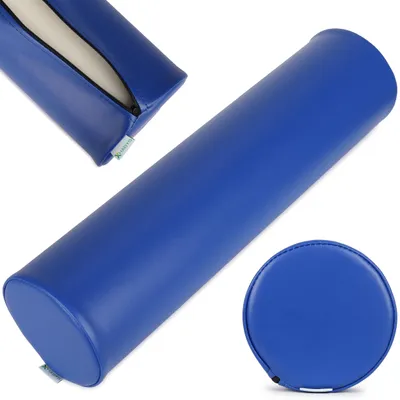 Produktbild von Habys Lagerungsrolle Vollrolle Lagerungskissen Nackenrolle | Knierolle für Massage und Therapie Fitnessrolle | 15x60cm | Vinyl Flex | Marineblau